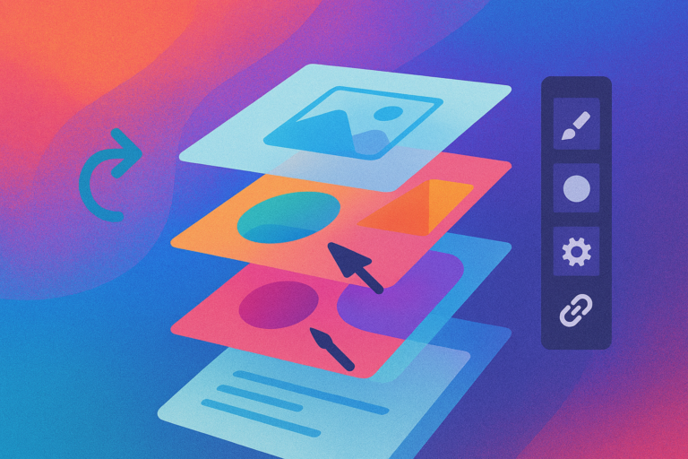 exploded graphic layers abstract illustration