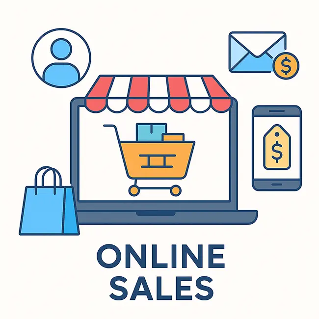 Online sales concept illustration