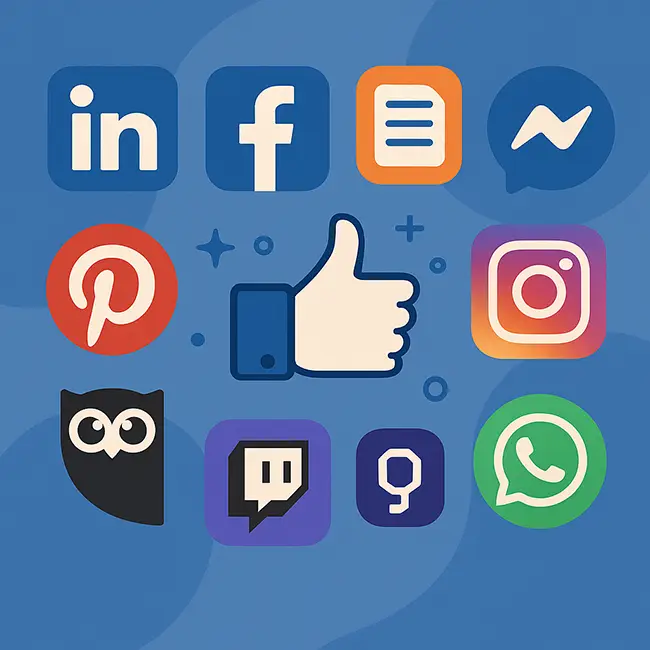 social marketing icons illustration
