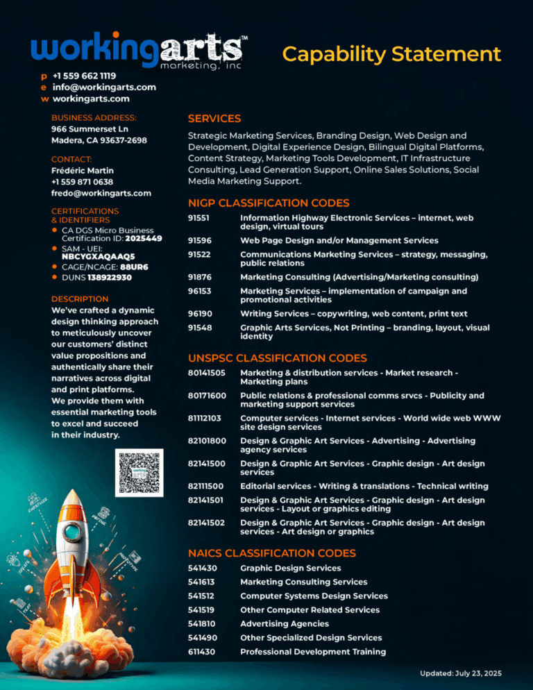 Workingarts Capabilities Statement