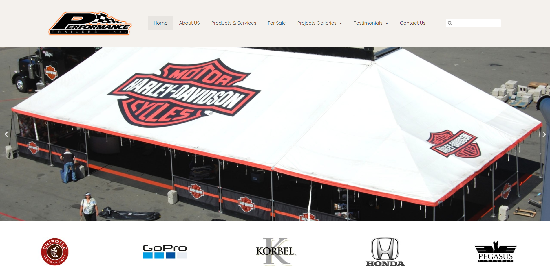 Performance Trailers site